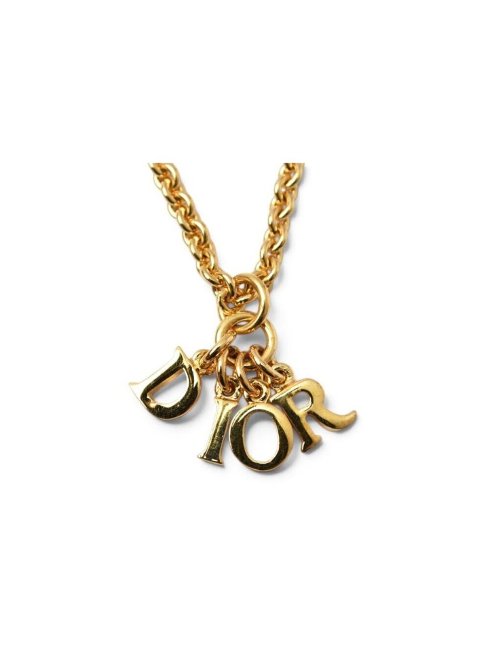 Dior Necklace Vintage Logo Motif Gold